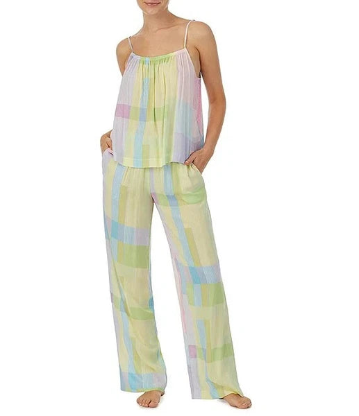 NWOT Sanctury Women's S Stripe Print Woven Tank & Pant Pajama Set $78