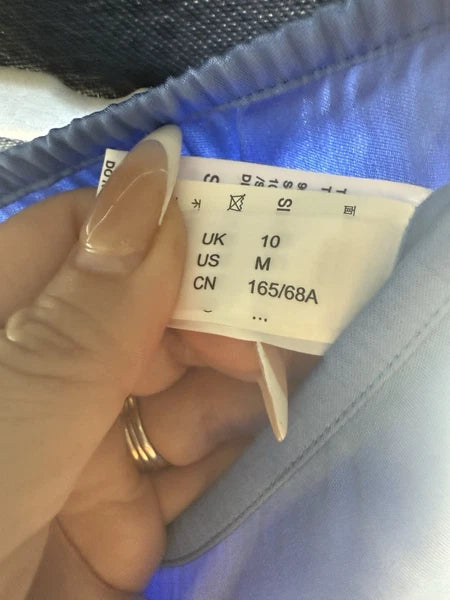 Silky Miracle PJ set longsleeve button down shirt and pants size M Blue