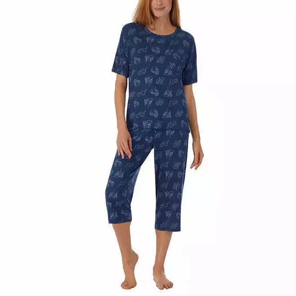 Disney Womens 2 Piece Capri Pajama Set